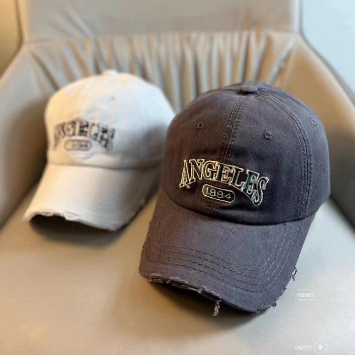 Women's Distressed Vintage-Style Adjustable Baseball Cap Bowlift