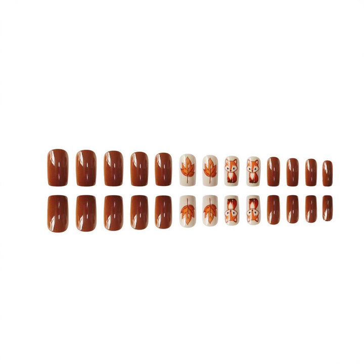 Thematic Fox and Leaf Nail Art Set Bowlift