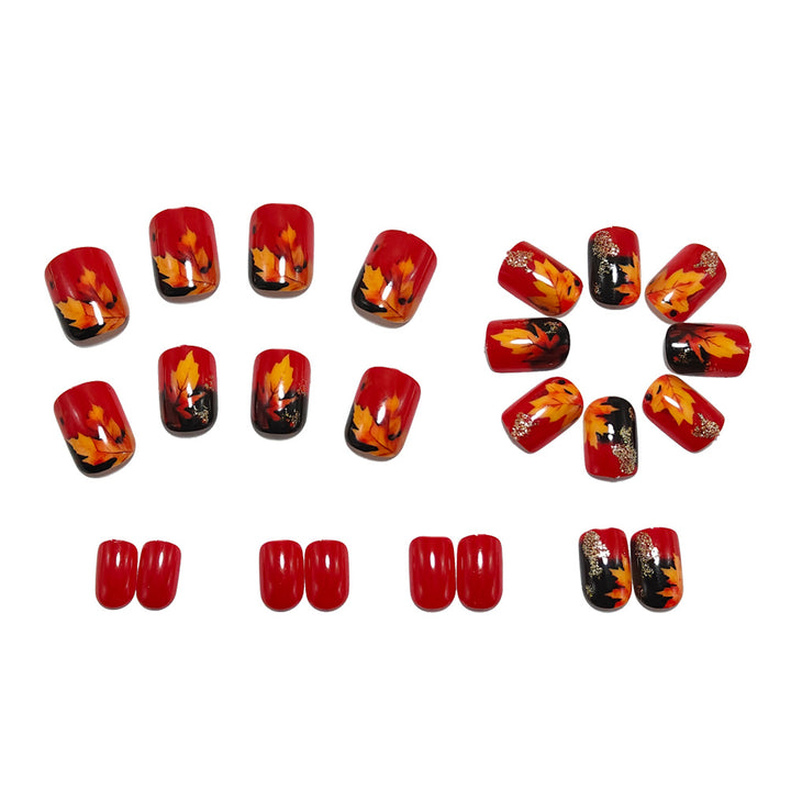 Artifical Nails in Autumn Leaf Design Bowlift