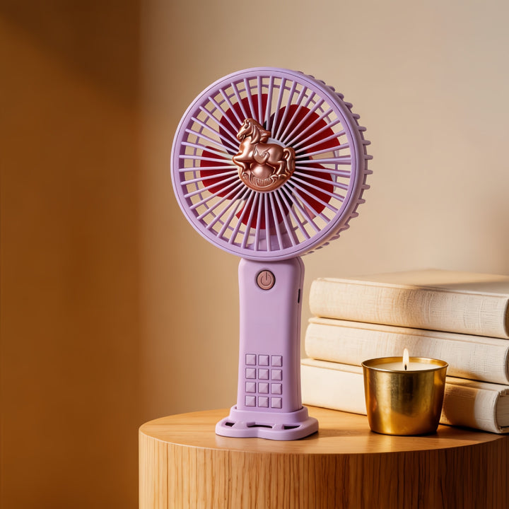 Women Portable Hand Fan with Innovative Unicorn Design Bowlift