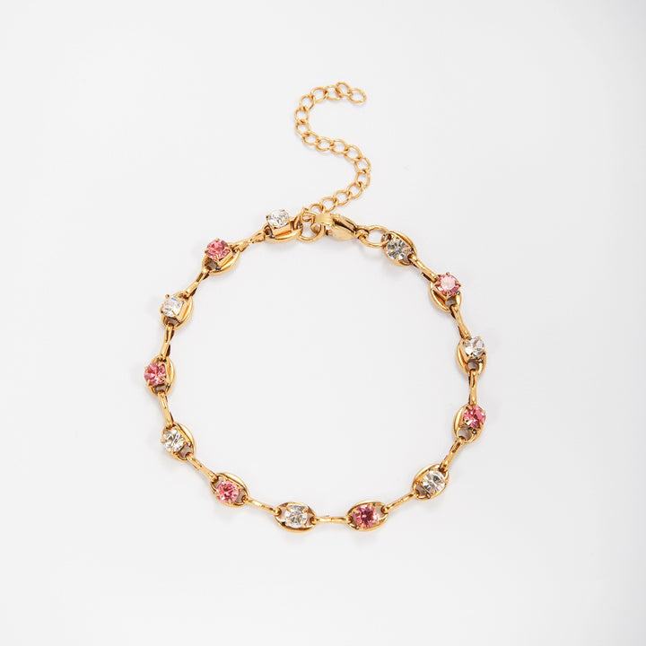 Elegant Gemstone Accent Link Bracelet Bowlift
