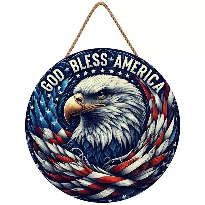 Unisex nan Patriotic Americana Heart Flag Wreath with Ribbon Mesh, Wooden Heart Cutout and Star Accent Bowlsift Bowlift