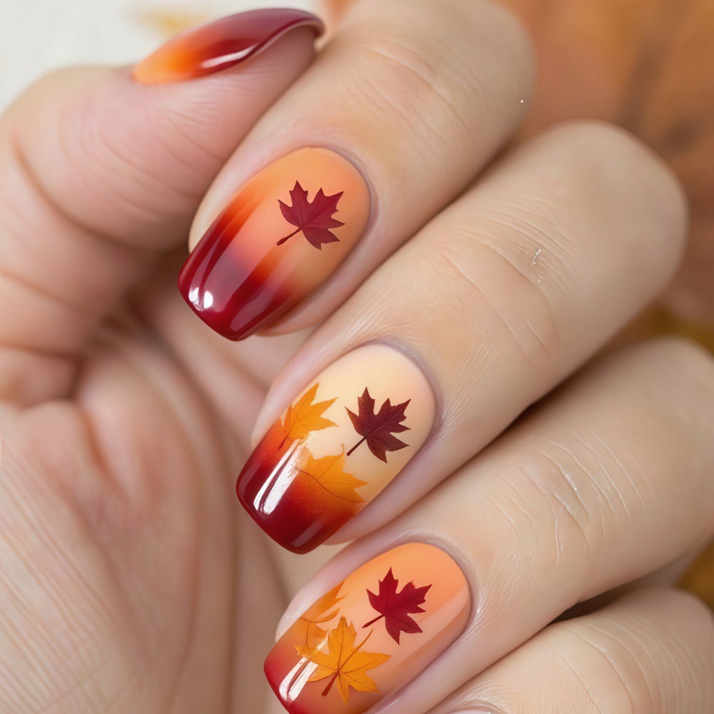 Artificial nails with autumn design Bowlift