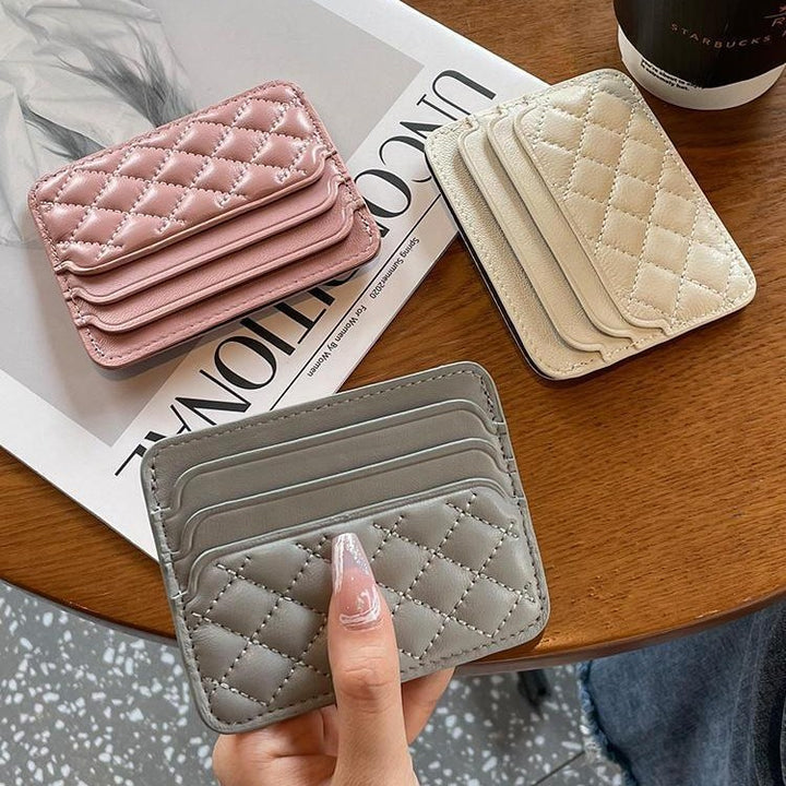 Quilted Leather Card Holder Bowlift