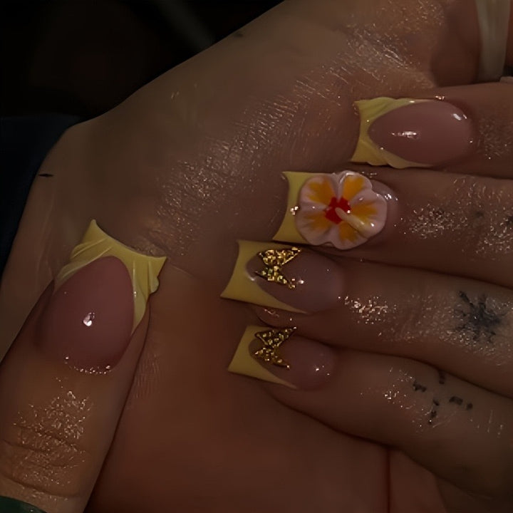 Artistic Spring Floral Nail Art Enhancements Bowlift