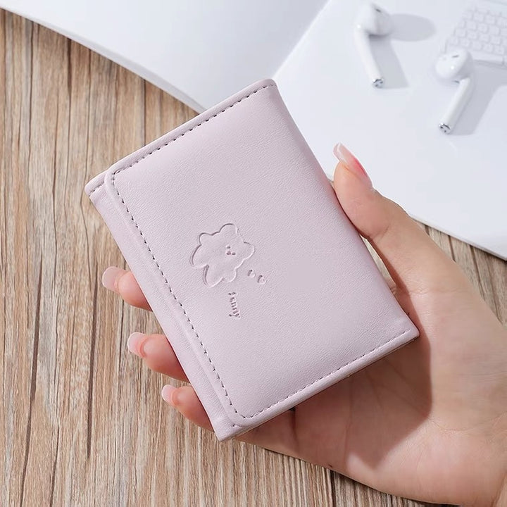 Cute Leather Tri-Fold Wallet Bowlift