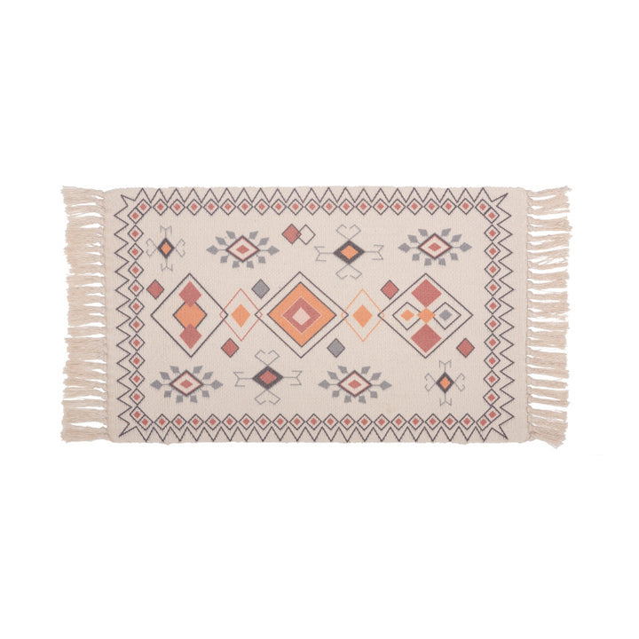 Decorative runner for dining table and console in Boho-Mandala design with fringes Bowlift