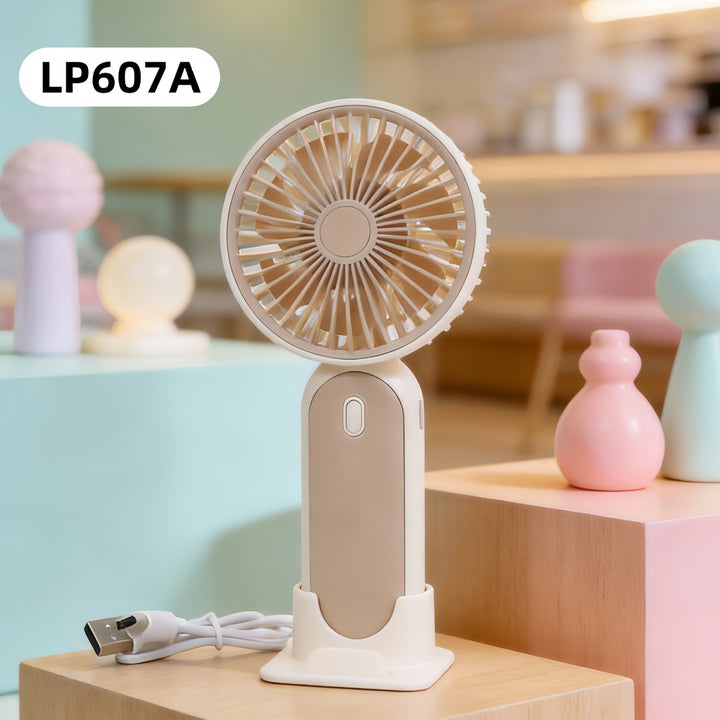 Women's Portable Handheld Fan with USB Charging Function and Ergonomic Handle Bowlift