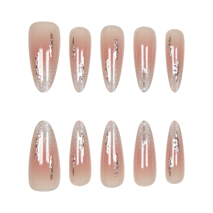 Elegant Stiletto Press-On Nails with Glitter Accents Bowlift 1789085706