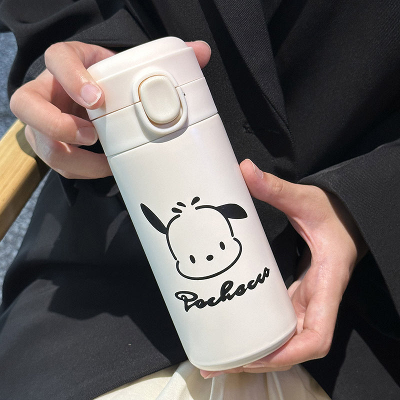 Ladies thermos bottle with secure flip top and cute animal design Bowlift