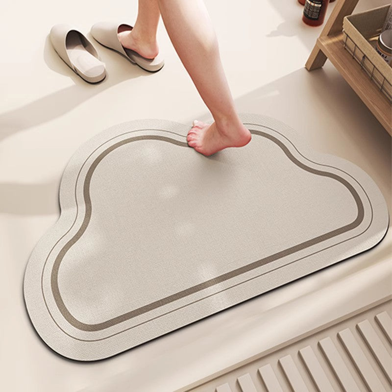 Soft Textured Cloud-Shaped Bath Mat Bowlift