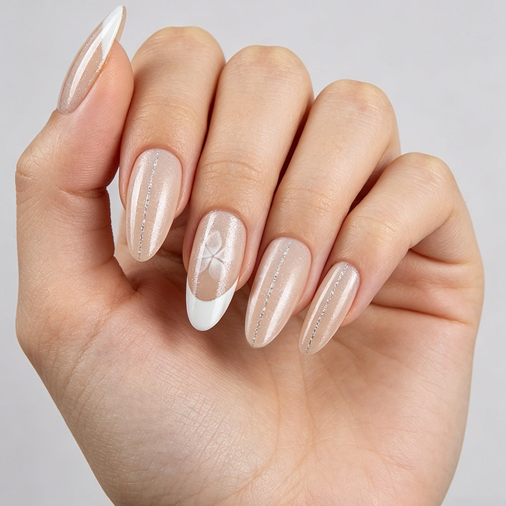 Elegant French Tip Gel Nail Extensions Bowlift