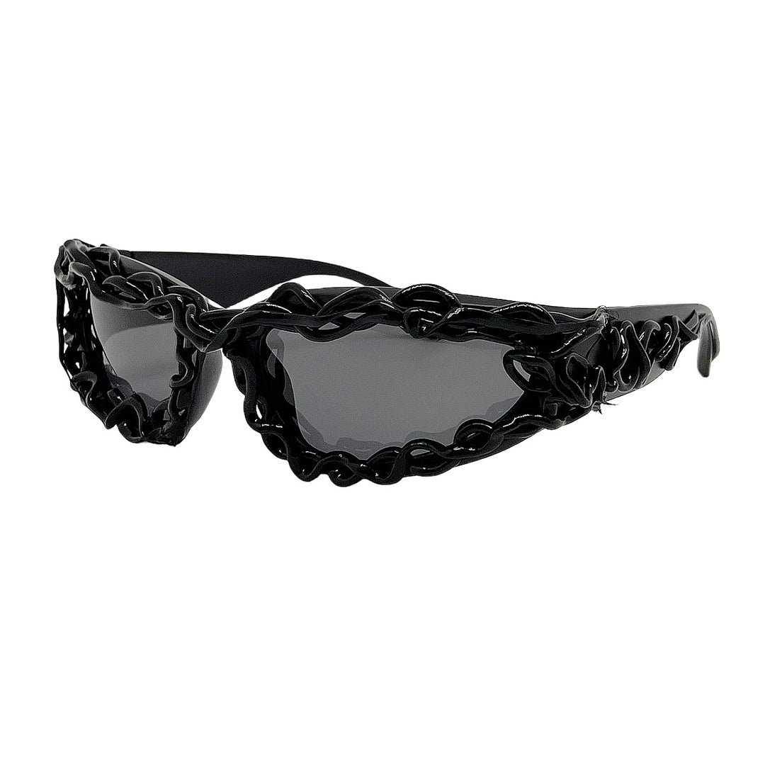 Women's extravagant design sunglasses with creatively structured frame Bowlift