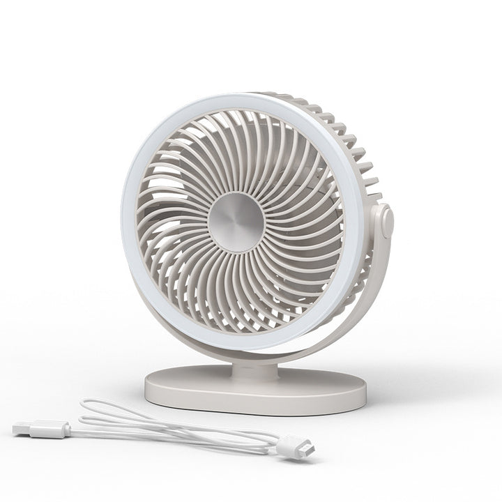 Ladies portable table fan with LED ring lighting Bowlift