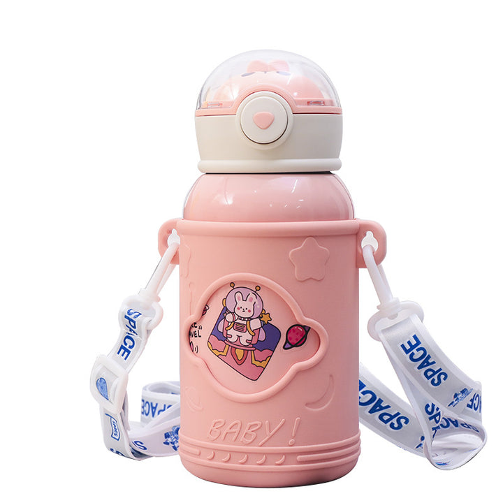 Women's Insulated Drinking Bottle with Playful Manga Design Bowlift