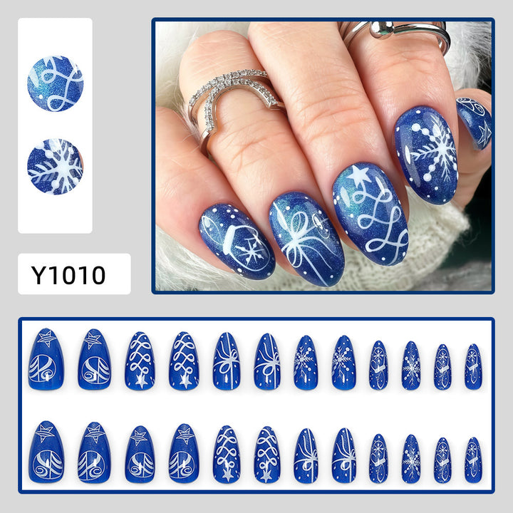 Artificial nails with festive winter design Bowlift