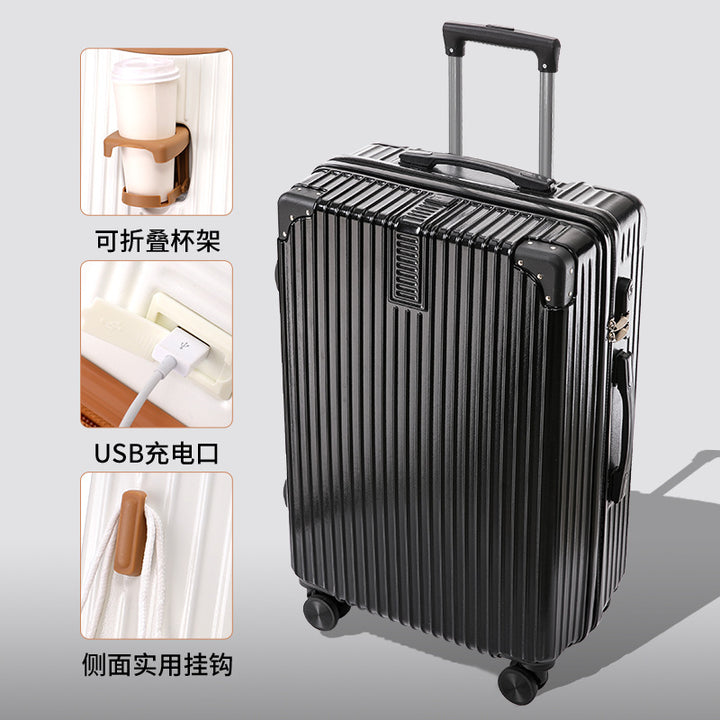 Men's Dual-Layer Hard-Shell Rolling Luggage Set Bowlift