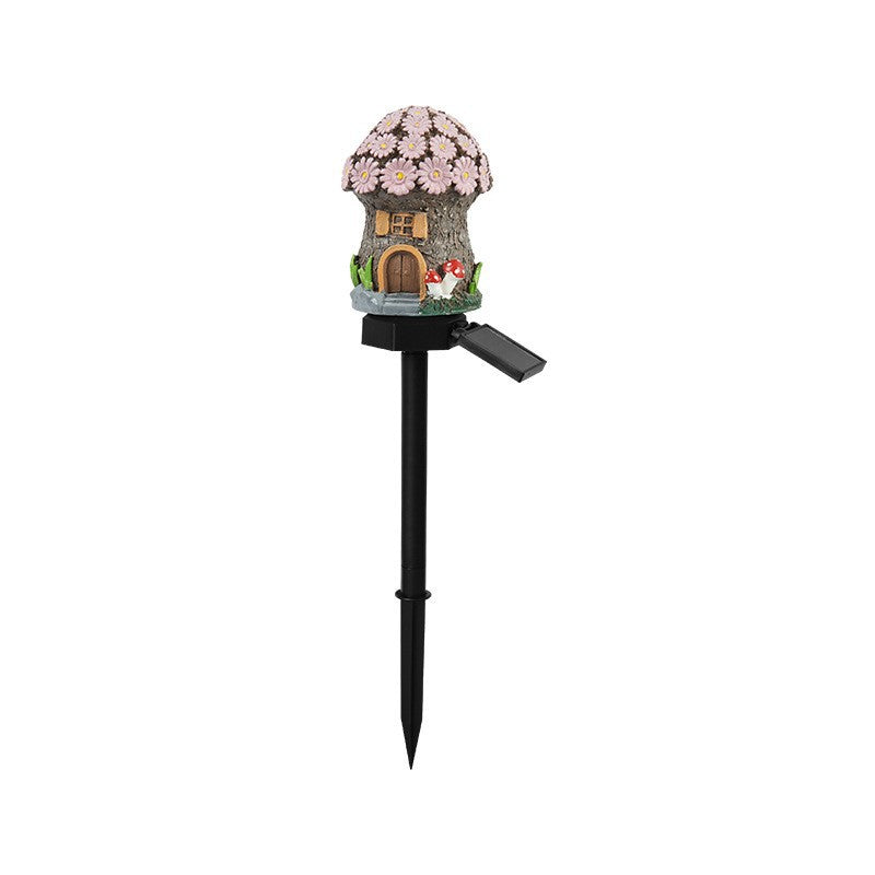 Solar Mushroom House Garden Stake Light With Rechargeable Battery Bowlift
