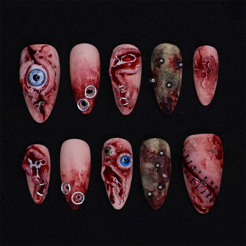 Creative artificial nail set with unique, artistic accents Bowlift