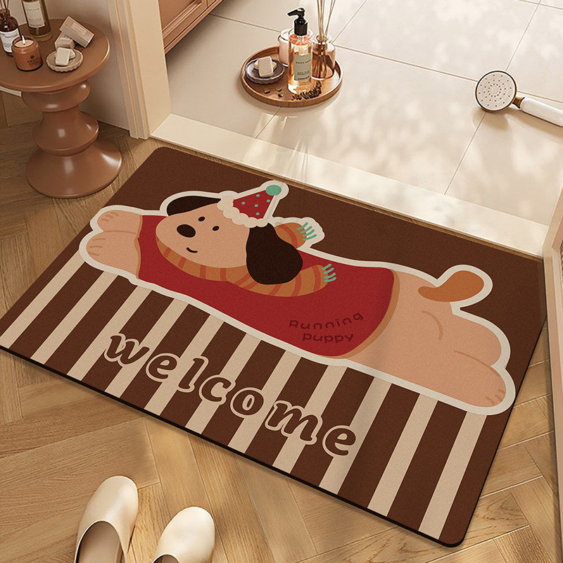 Playful Dachshund-Themed Bath Mat