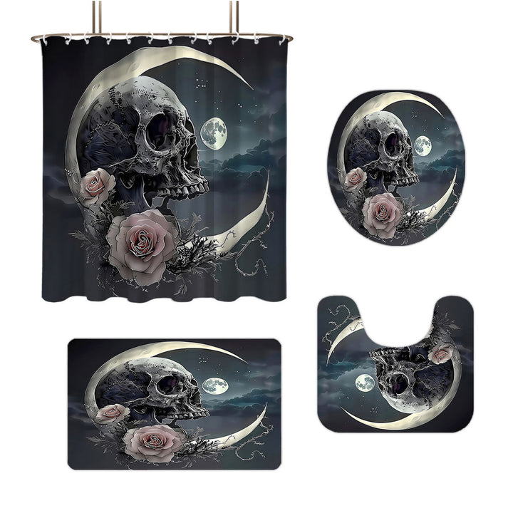 Artistic Skull Themed Bathroom Set Bowlift