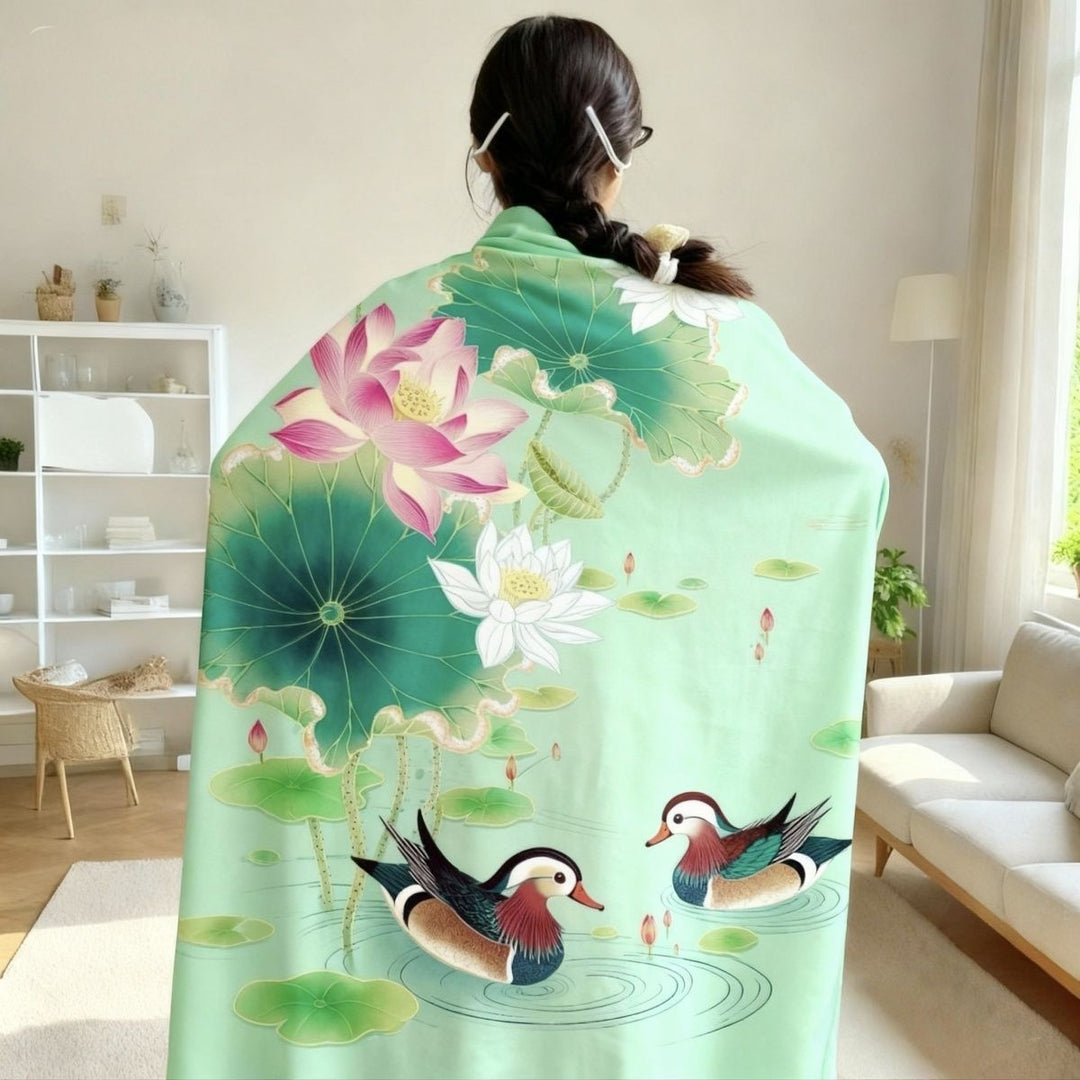 Artistic Nature-Inspired Throw Blanket