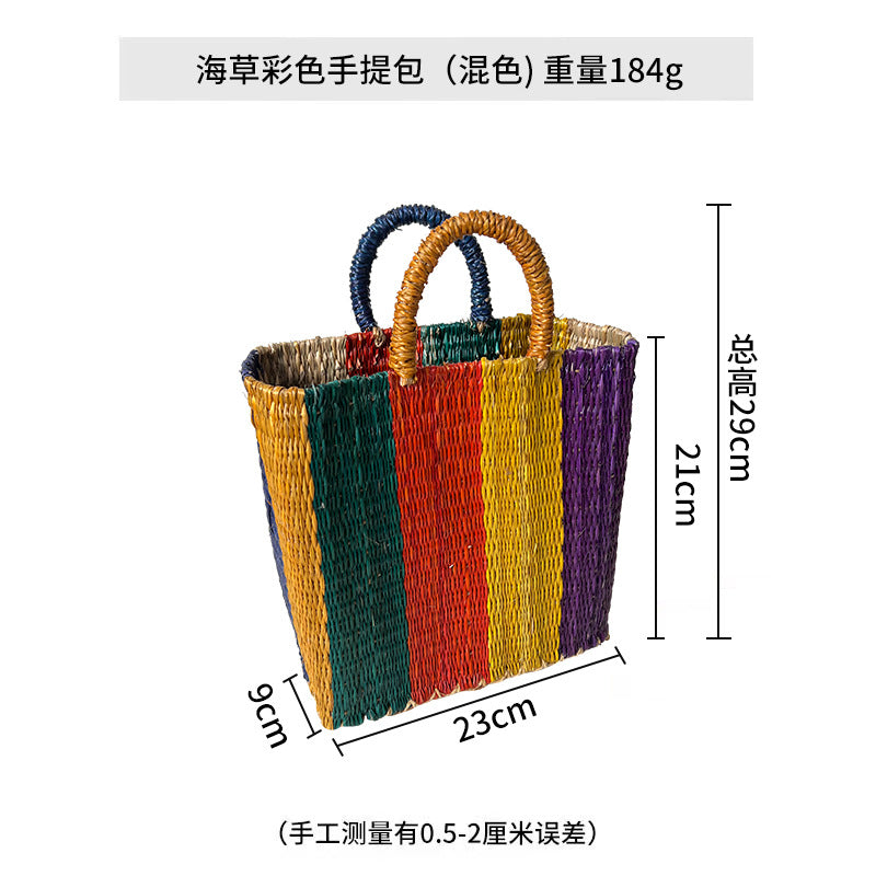 Women's versatile and handcrafted tote bag made of colorful seagrass Bowlift
