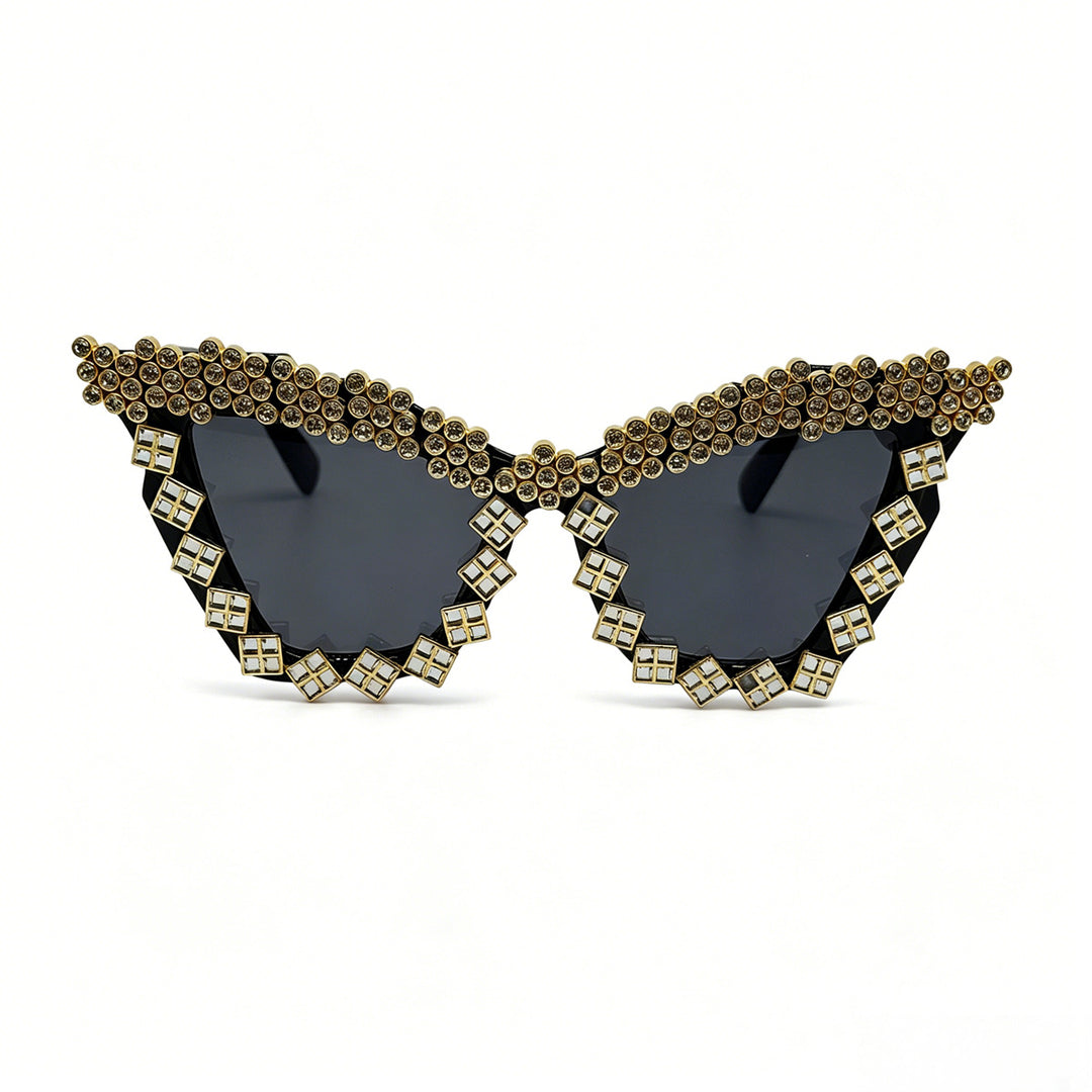 Women's Designer Sunglasses with Glamorous Crystal-Embellished Frame Bowlift