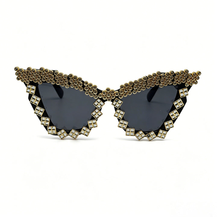 Women's Designer Sunglasses with Glamorous Crystal-Embellished Frame Bowlift