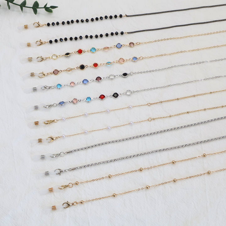 Multicolor Gemstone Eyewear Chain Bowlift