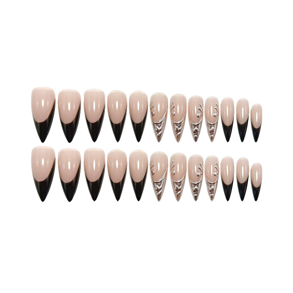 Elegant Nail Art with Metallic Design Bowlift