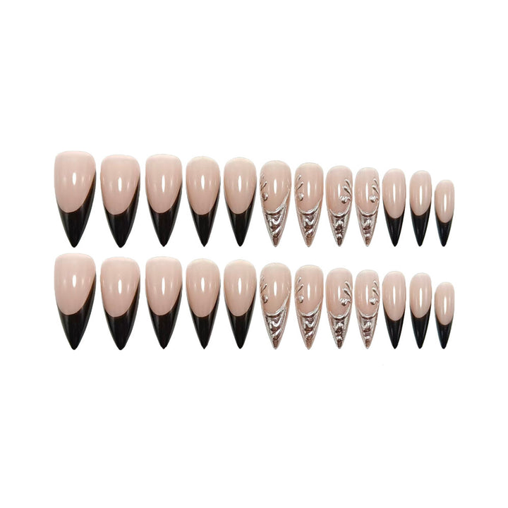 Elegant Nail Art with Metallic Design Bowlift
