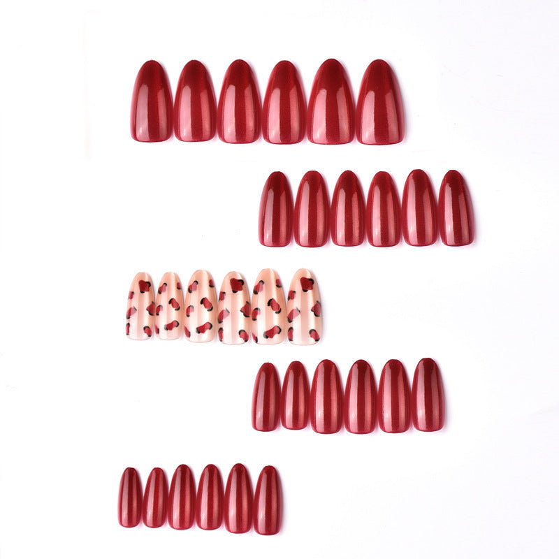 Artistic Red Press-On Nail Tips Bowlift