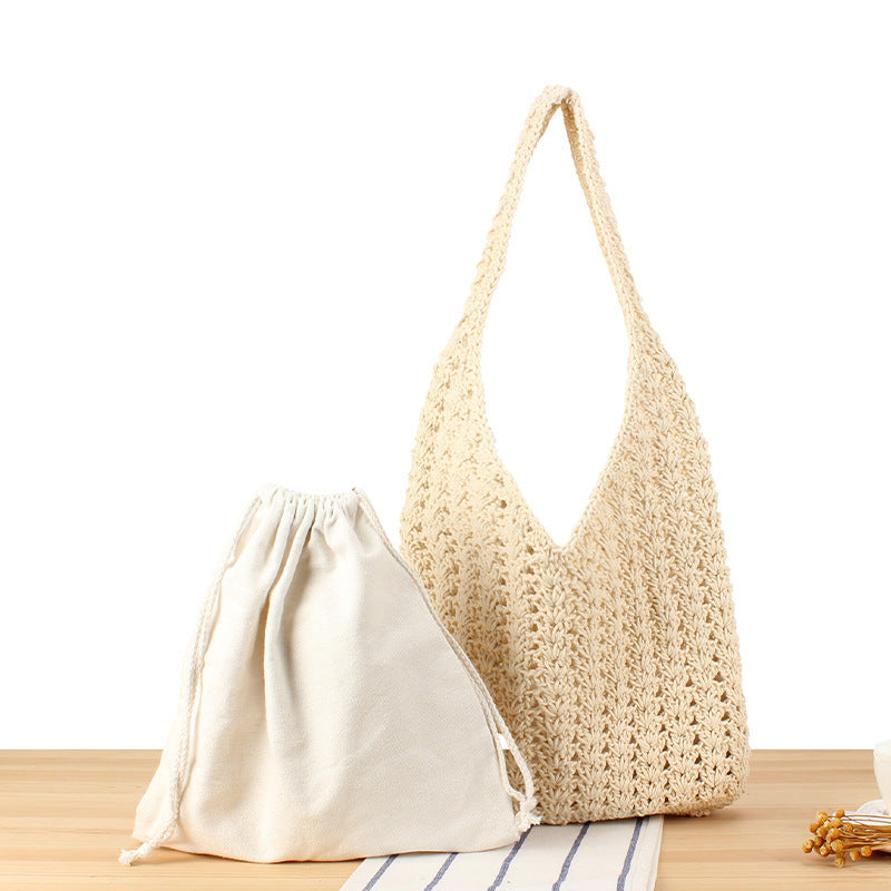 Fashionable mesh tote bag with elegant drawstring Bowlift