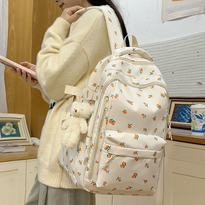 Flower-embellished Backpack Bowlift