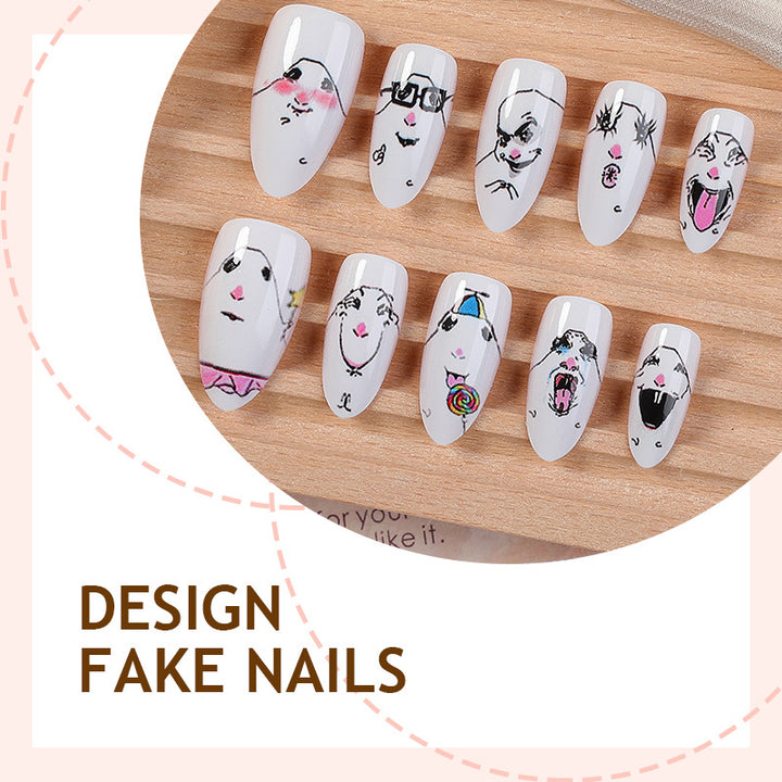 Creative Nail Art Set with Playful Designs Bowlift