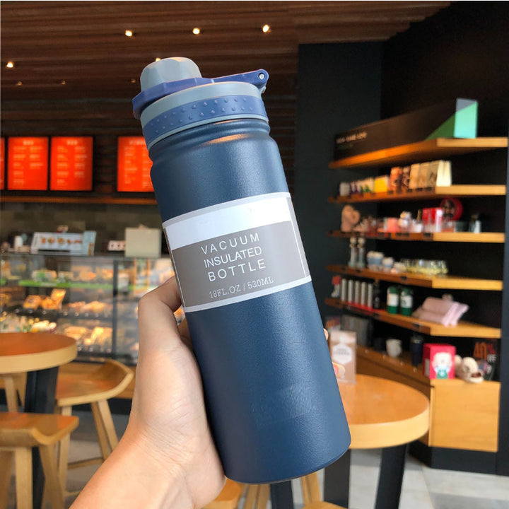 Women's insulated drinking bottle with integrated silicone drinking lid Bowlift