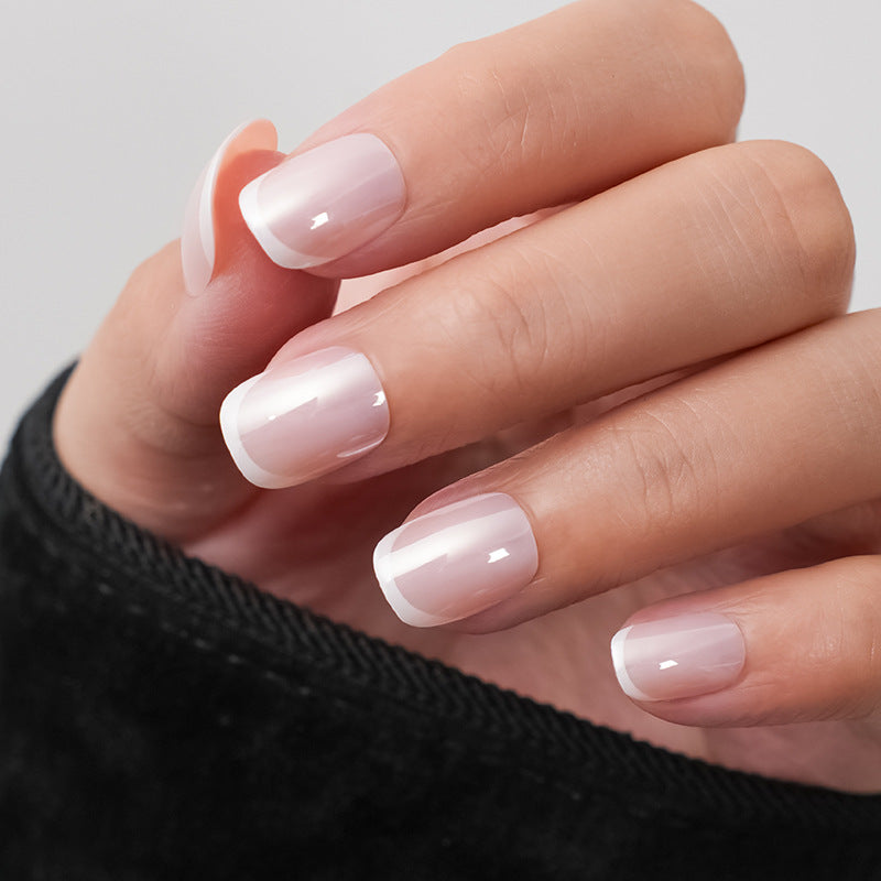 Chic French Tip Press-On Nails Bowlift