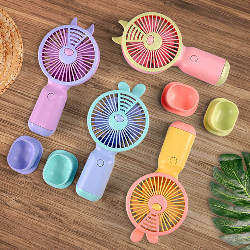 Unisex Portable Hand Fan with Cute Animal Design Bowlift