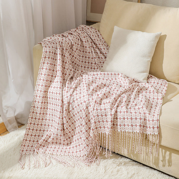 Houndstooth Pattern Cozy Throw Blanket