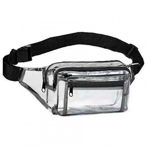 Transparent belt bag with multiple zippered compartments Bowlift