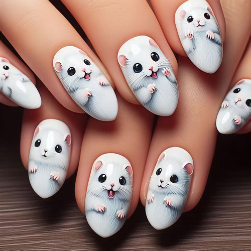 Nail art with cute animal design Bowlift