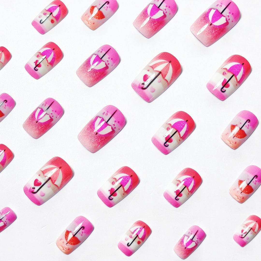 Art nails with Romantic Umbrella Design Bowlift