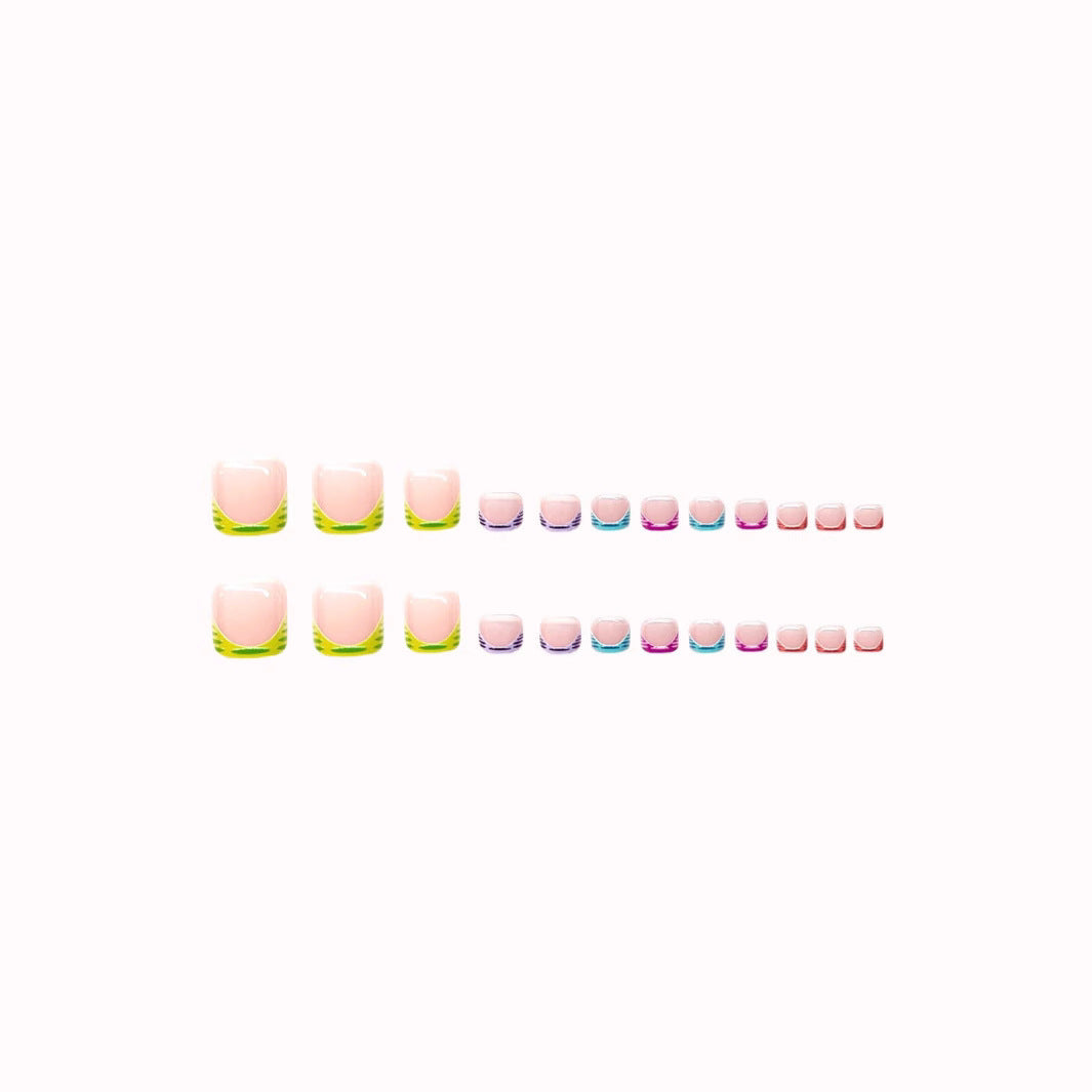 Vibrant Colorful Pedicure Nail Art Bowlift
