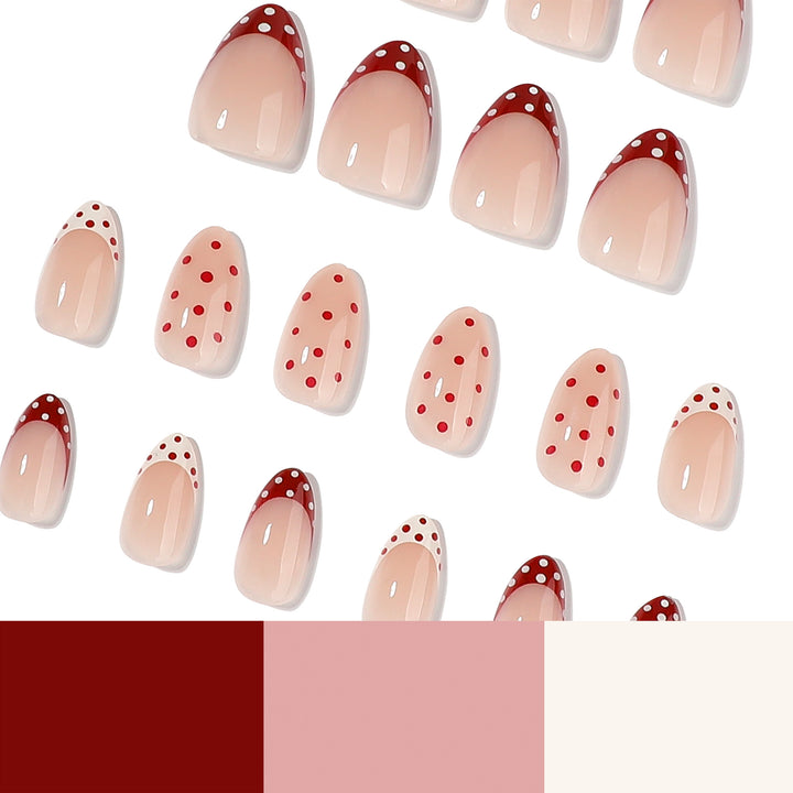 Artful stiletto nails with cute dots and accentuated color gradients Bowlift