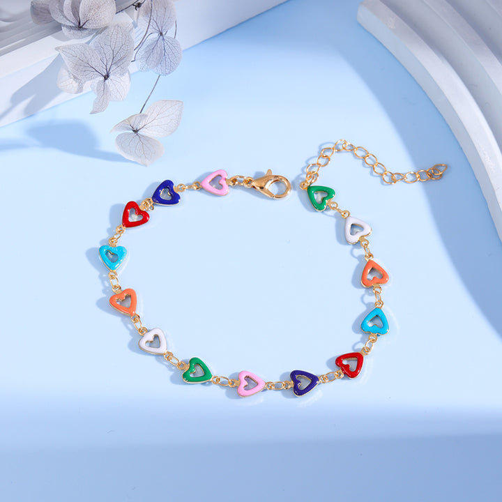 Colorful Heart Charm Anklet Bowlift
