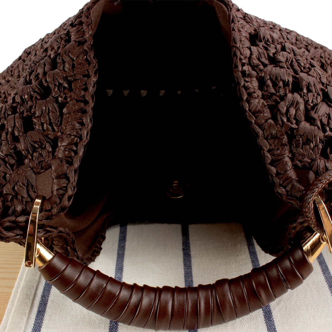 Handbag Made from Handcrafted Natural Material with Unique Tassel Pendant Bowlift