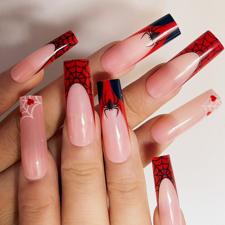 Artistic Spider Web Acrylic Nail Enhancements Bowlift