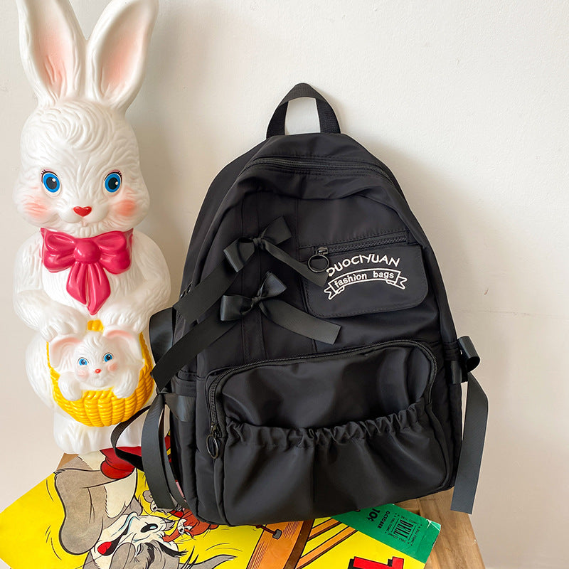 Stylish Bow-Embellished Backpack Bowlift