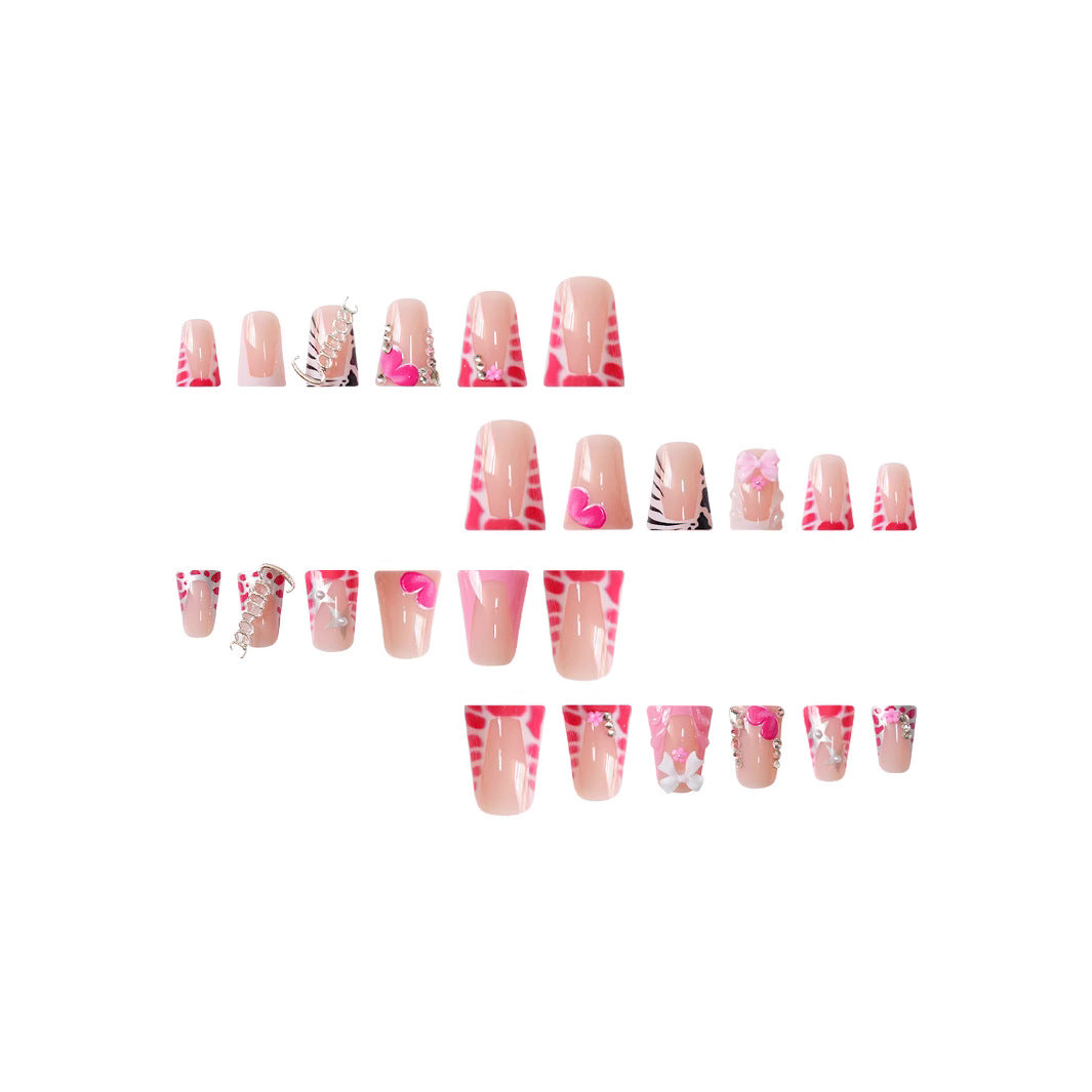Artistic 3D Decorative Press-On Nail Art Bowlift